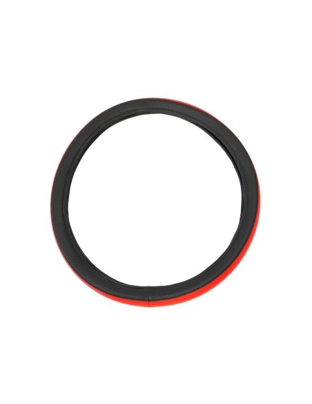 Eco Leather Steering Wheel Cover Red/Black 40-42 Cm