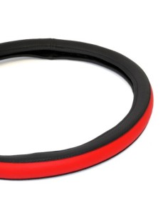 Eco Leather Steering Wheel Cover Red/Black 40-42 Cm 2