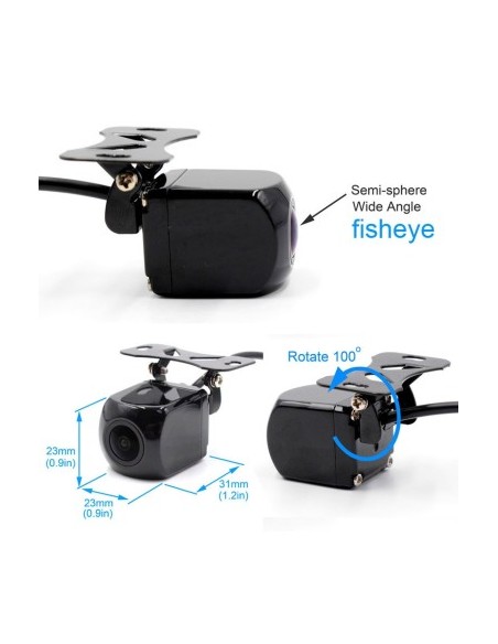Adjustable 180 Degree Angle Rearview Car Camera 12V