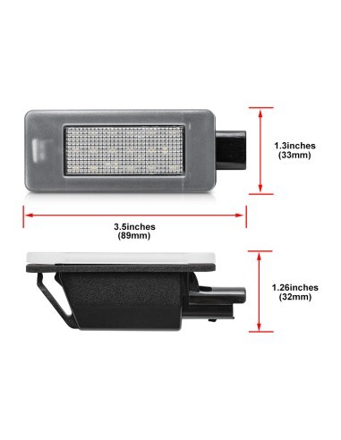 Set of 2 LED License Plate Lights for Citroen...