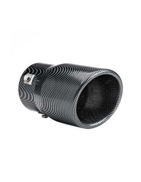 Stainless steel exhaust tip with carbon look 48-65mm, Length 150mm