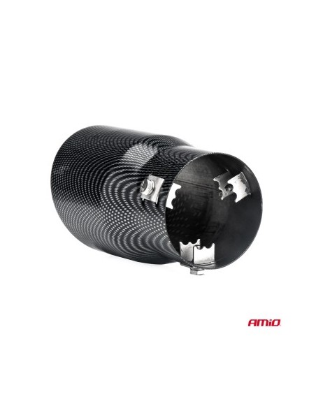 Stainless steel exhaust tip with carbon look 48-65mm, Length 150mm