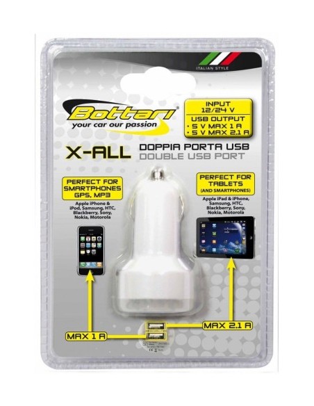 Φορτιστής αυτοκινήτου με 2 θύρες USB 12/24V Bottari