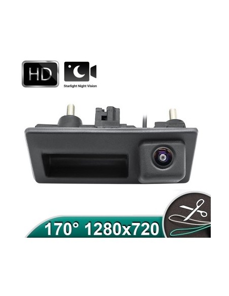 HD Reverse Camera with StarLight Night Vision compatible with Volkswagen models on the trunk handle