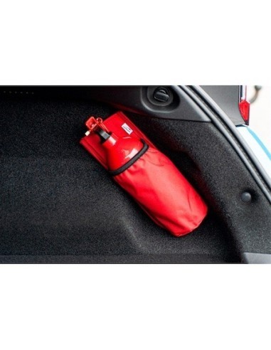 Car trunk holder for fire extinguisher Red