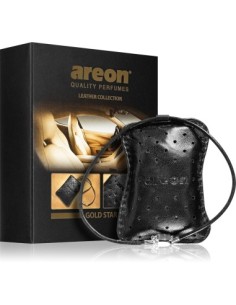 Areon Leather Collection Car Air Freshener, Gold Star