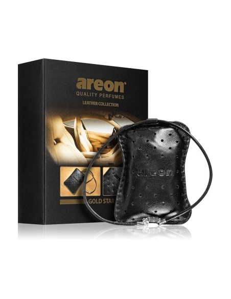 Αρωματικό αυτοκινήτου από δέρμα Areon Leather Collection, Gold Star