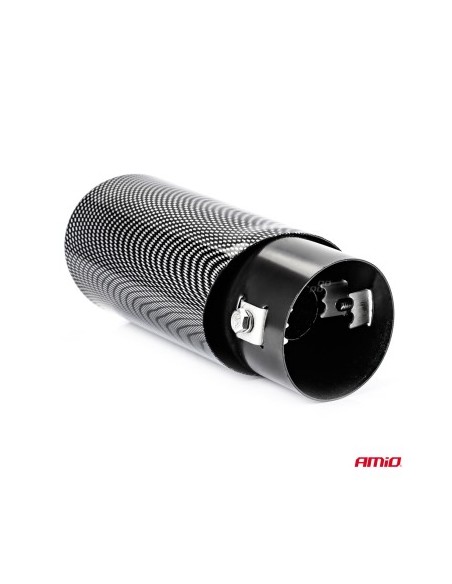 Stainless steel exhaust tip ornament carbon look 37-54mm, Length 165mm