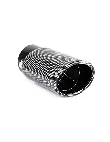 Stainless steel exhaust tip ornament carbon look 37-54mm, Length 165mm