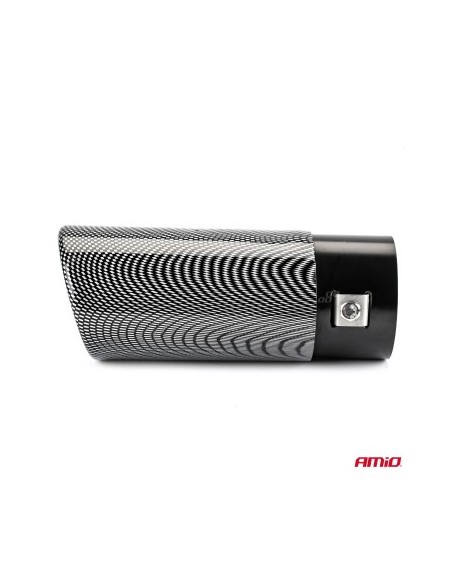 Stainless steel exhaust tip ornament carbon look 37-54mm, Length 165mm