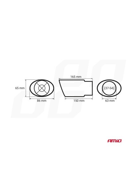 Stainless steel exhaust tip ornament carbon look 37-54mm, Length 165mm