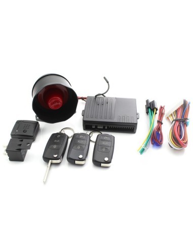 Car alarm with 2 remote controls with folding key