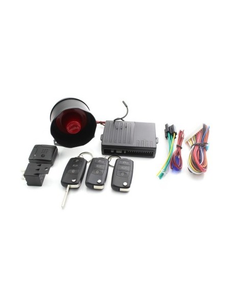 Car alarm with 2 remote controls with folding key
