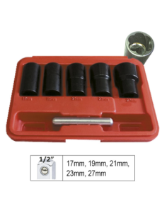 1/2` Striped Socket Set for Worn and Anti-Theft Screws
