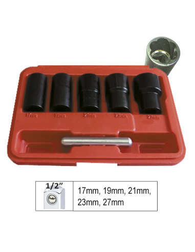 1/2` Striped Socket Set for Worn and Anti-Theft...