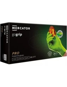 Green nitrile gloves, textured GOGRIP, set of 50 pcs