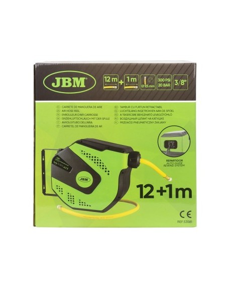 Retractable Hose Reel 13M 3/8` End JBM