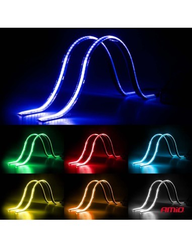Set 2buc Banda Led Auto flexibile cu controler...