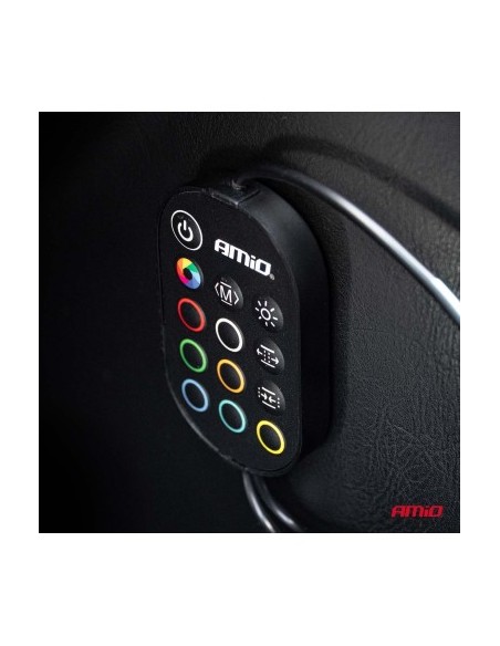 Set 2buc Banda Led Auto flexibile cu controler multicolor RGB 2x30cm, 12V, Amio