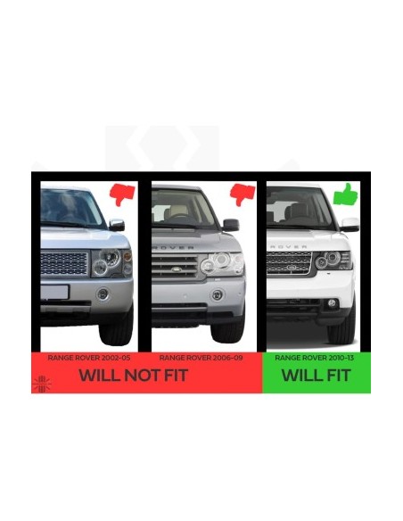 Σετ 2 κρυστάλλων προβολέων για Range Rover Vogue (2010 - 2012)