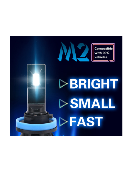 Σετ 2 led H8 M2 Canbus για φως αυτοκινήτου, ισχύς 28W, φωτεινότητα 6000 Lm, 12V-24V