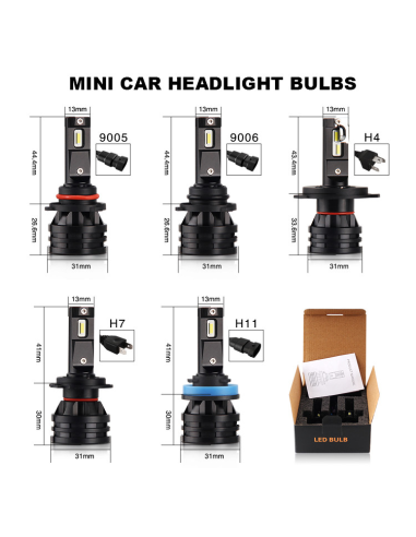 Σετ 2 led H8 M2 Canbus για φως αυτοκινήτου,...