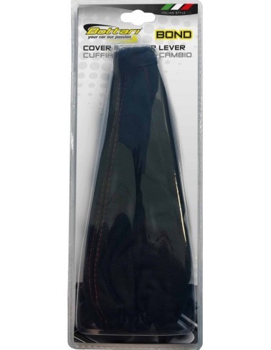 Universal leather gear shift cover black/red...