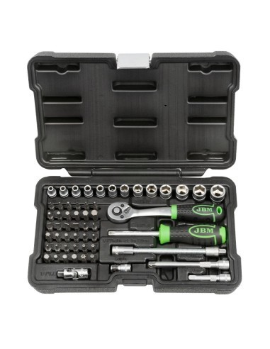 Hexagonal Socket Set 1/4`, 56 Pieces, Jbm