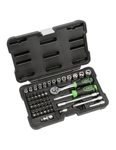 Hexagonal Socket Set 1/4`, 56 Pieces, Jbm