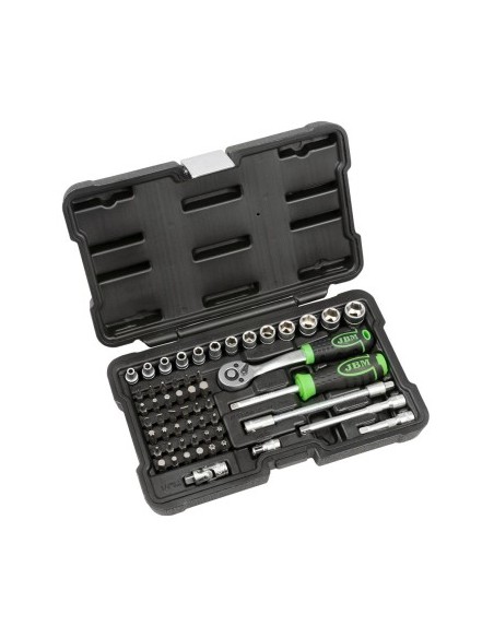 Hexagonal Socket Set 1/4`, 56 Pieces, Jbm
