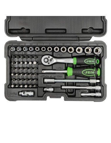 Hexagonal Socket Set 1/4`, 56 Pieces, Jbm