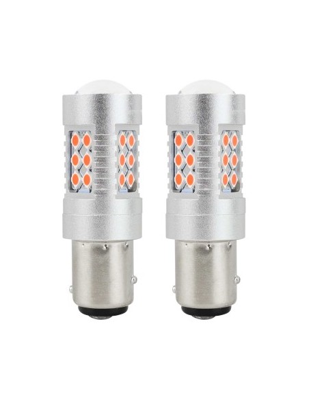 2 db P21/5W Canbus LED Autóizzó Piros 24SMD dupla fényerő 12-24V