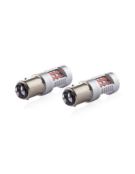2 db P21/5W Canbus LED Autóizzó Piros 24SMD dupla fényerő 12-24V