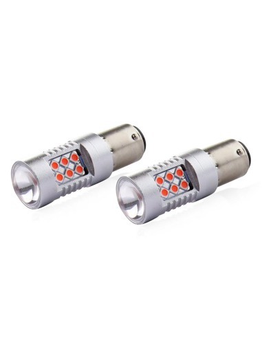 2 db P21/5W Canbus LED Autóizzó Piros 24SMD...