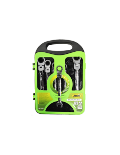 Set of 7 Combination Wrenches with Ratchet and Rotating Head