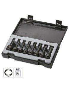 Set of 8 Long Torx Impact Sockets 1/2`