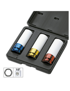 Set of 3 Impact Sockets 1/2` Wheel Extraction