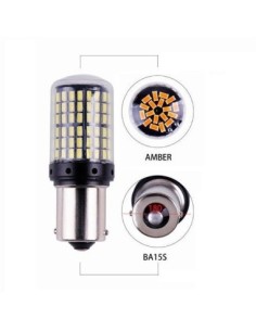 Led автомобил Canbus ОРАНЖЕВ BA15S P21W 144 SMD 3014 12V... 2