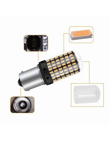 Car LED Canbus ORANGE BA15S P21W 144 SMD 3014...