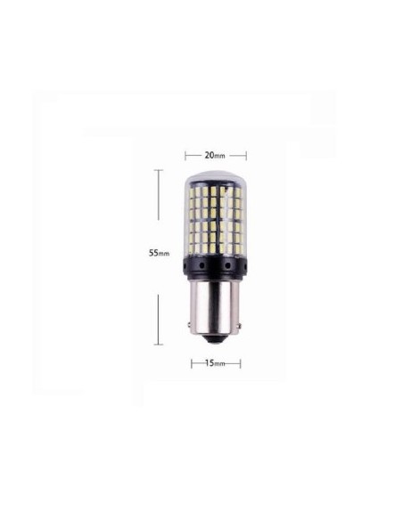 Car LED Canbus ORANGE BA15S P21W 144 SMD 3014 12V - BA15S-144SMD-3014-AMBER