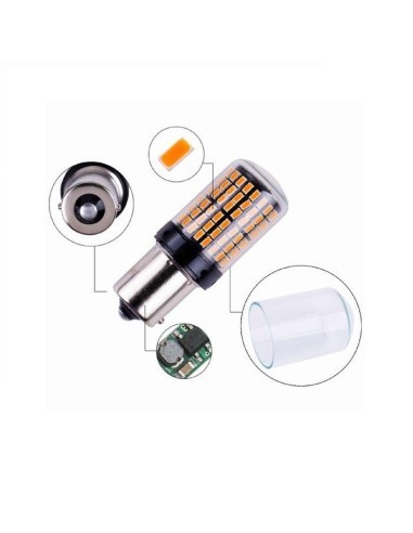 Car LED Canbus ORANGE BA15S P21W 144 SMD 3014...