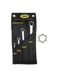 4 darab Torx kulcs készlet vászon tartóval