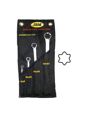 Set of 4 Torx Keys with Canvas Holder