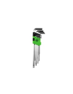 Set of 9 Extra Long Hex Keys with Round Head