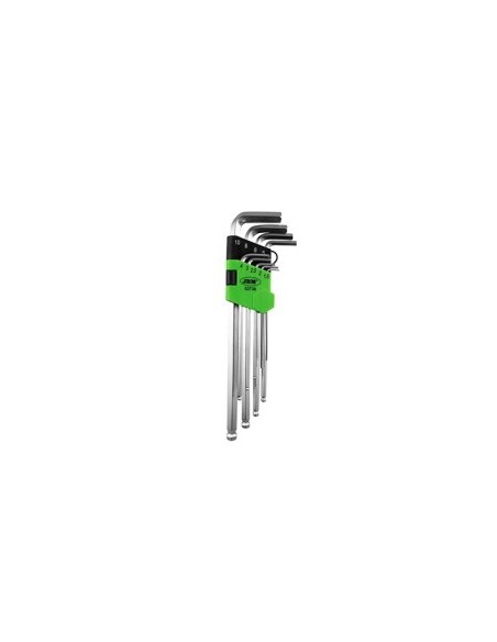 Set of 9 Extra Long Hex Keys with Round Head