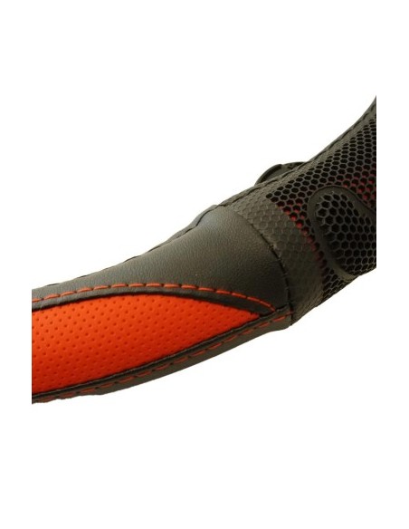 Steering Wheel Cover Made of Eco-Leather Red 37-39 cm
