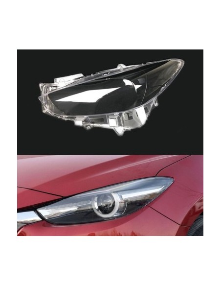 Left headlight glass for Mazda 3 Generation 3 with Facelift (2017 - 2018)