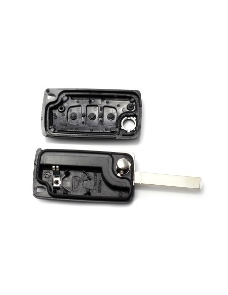 Key type flip case with 3 buttons, blade VA2-SH3, without battery holder for Citroen/Peugeot 307
