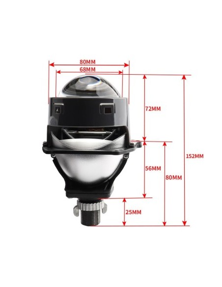 Bi Led LASER Auto 3" Magnifying Glass power 60W brightness 10,000 Lumens 5500k 12V P1-Pro