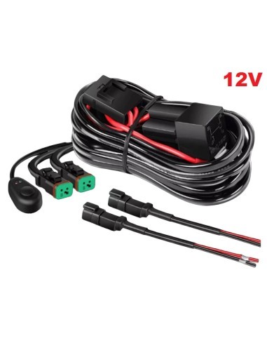 Wiring with button and relay 12V for 2 LED...